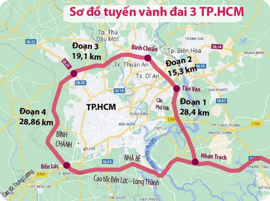 Đường Vành đai 3 tái định vị AK Tower trên bản đồ bất động sản