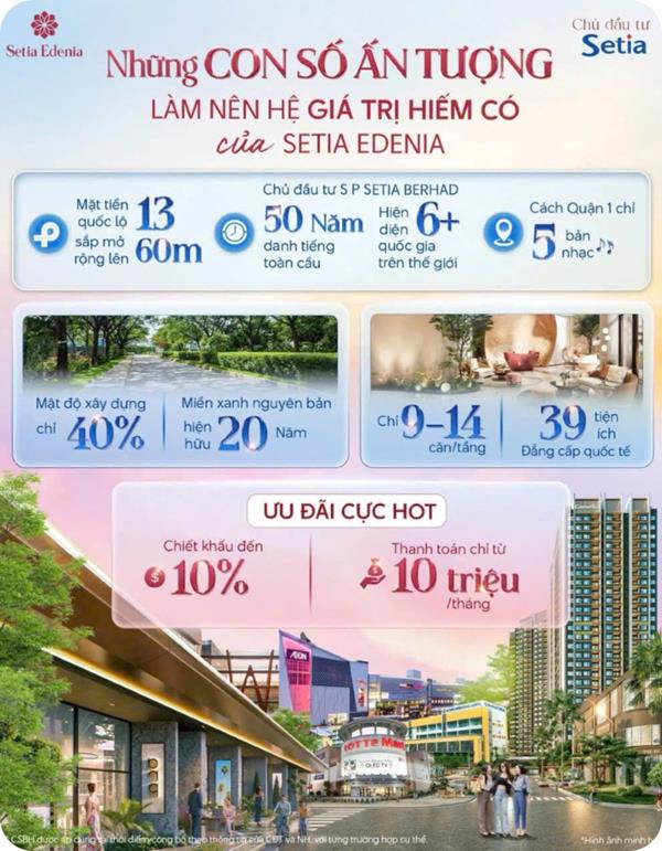 Setia Edenia – Khu đô thị xanh chuẩn quốc tế do S P Setia phát triển tại mặt tiền Quốc lộ 13